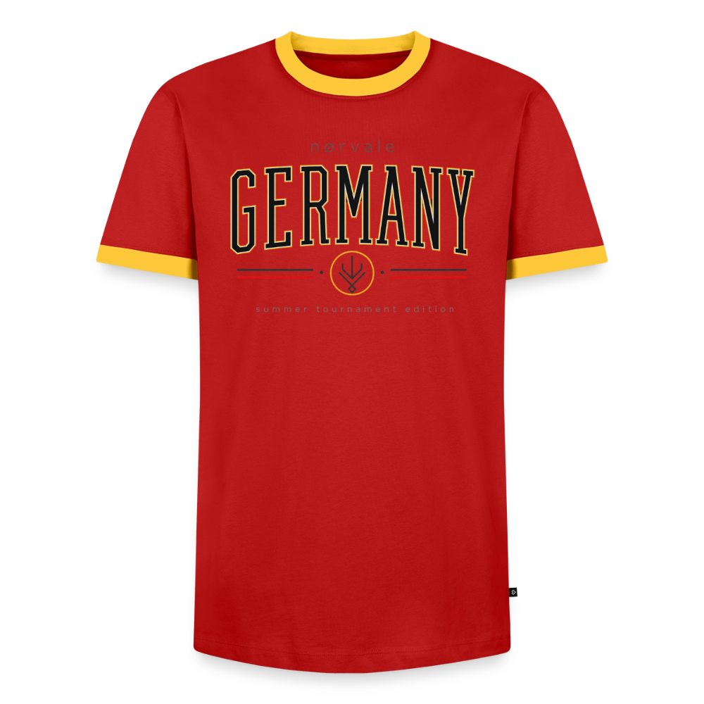 Männer Kontrast-T-Shirt - Rot/Gelb