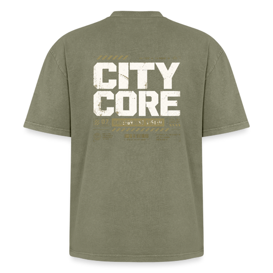 Oversized Unisex Premium Acid-Washed T-Shirt - Grün Acid Wash