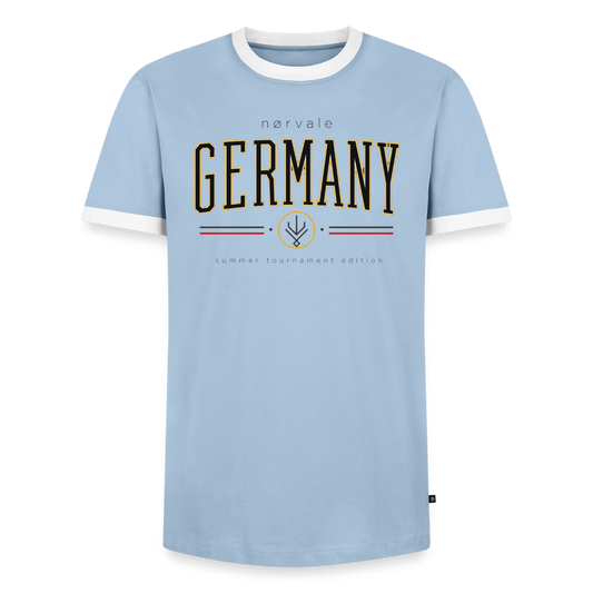Männer Kontrast-T-Shirt - Hellblau/Weiß