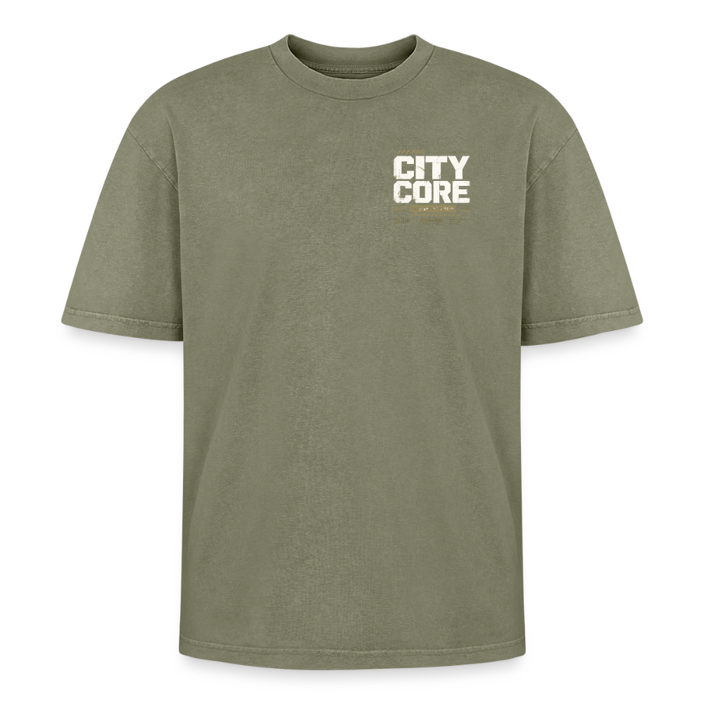 Oversized Unisex Premium Acid-Washed T-Shirt - Grün Acid Wash