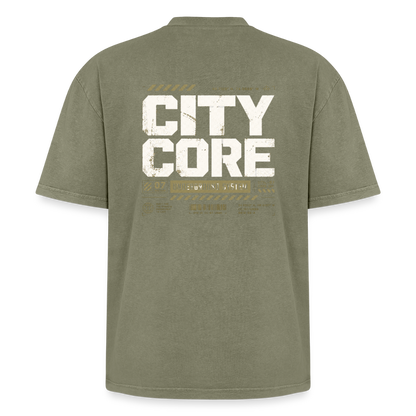 Oversized Unisex Premium Acid-Washed T-Shirt - Grün Acid Wash