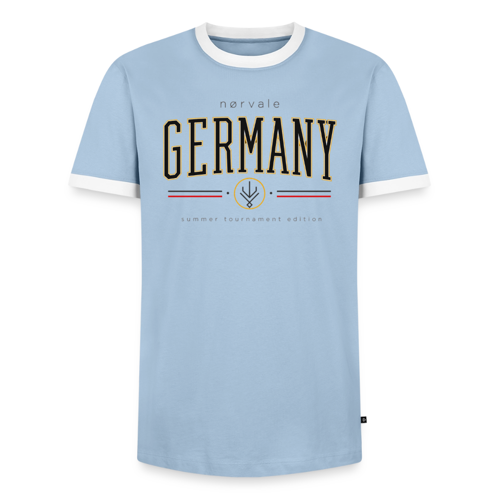 Männer Kontrast-T-Shirt - Hellblau/Weiß 
